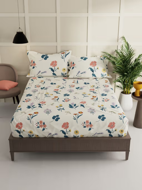 300 TC King Bedsheet -printed (Size-KING) (Color-MULTICOLOR)